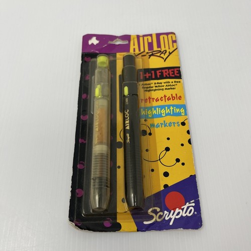 Scripto Highlighting Markers Air Loc X-Ray 2-Pack 1991 Vintage Sealed NOS Japan
