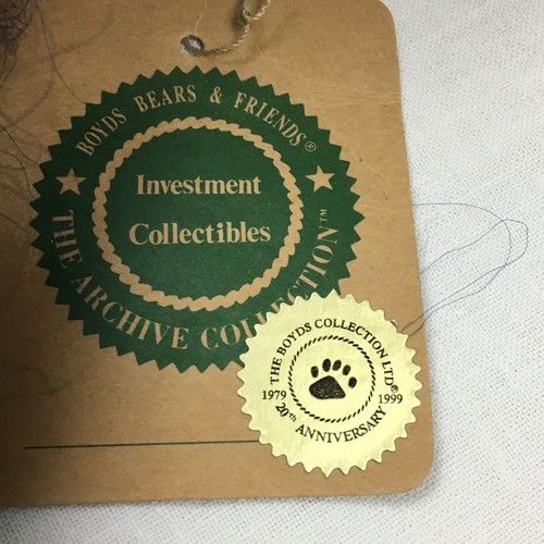 Boyds Bear Profitts Plush White Millenium Sakary Millenia 2000