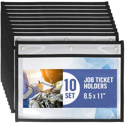 10 Pack Horizontal Job Ticket Holders 8.5x11 - Landscape Ticket Holders 8 1/2...