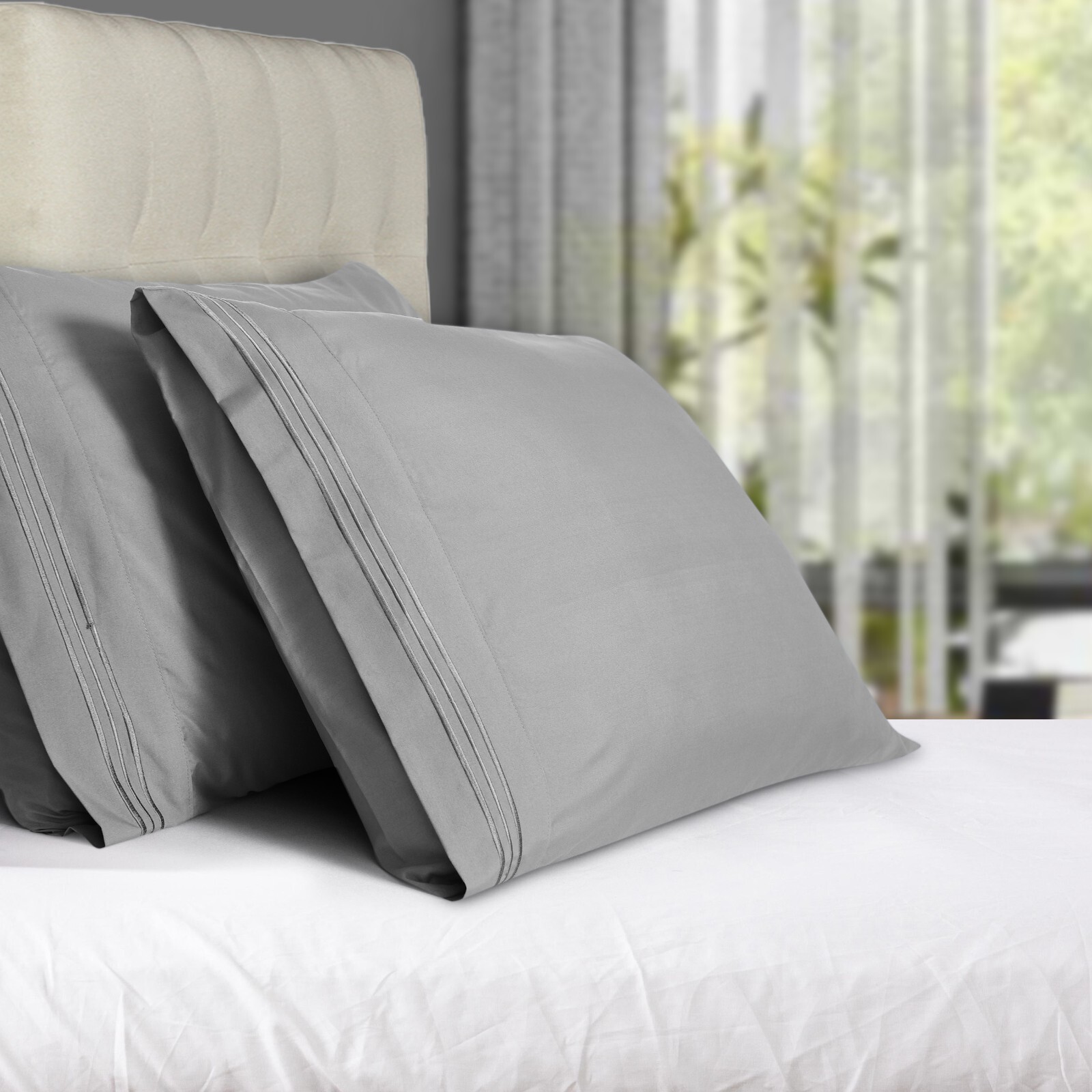 Pack of 2, 4 & 6 Pillow Cover Set Ultra Soft Microfiber Pillowcases Queen King