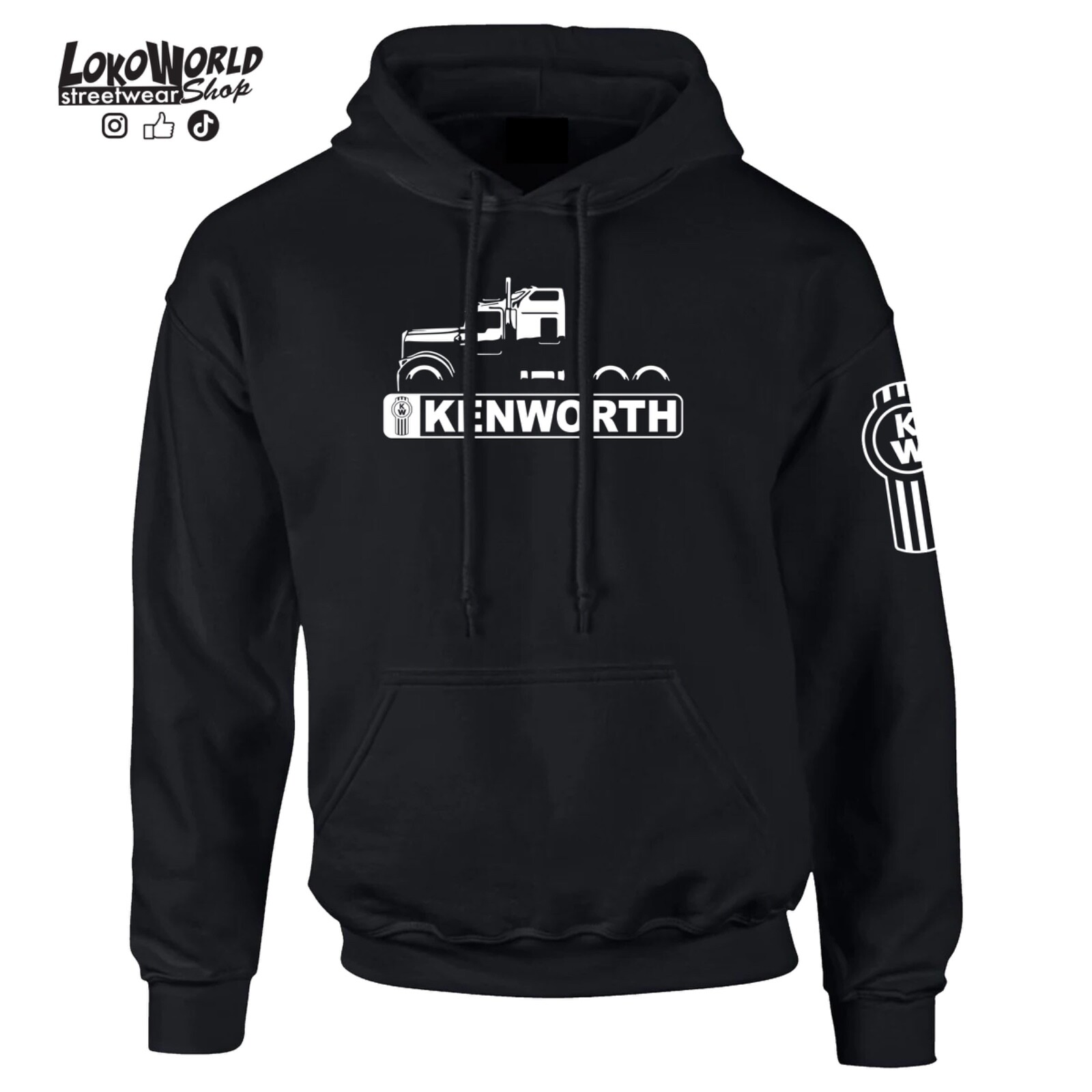 Kenworth W900 Truck Classic Outline Design, Black Hoodie. | eBay