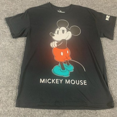 Disney Mickey Mouse Shirt Mens Large Black Neff Cartoon Graphic Tee T-Shirt