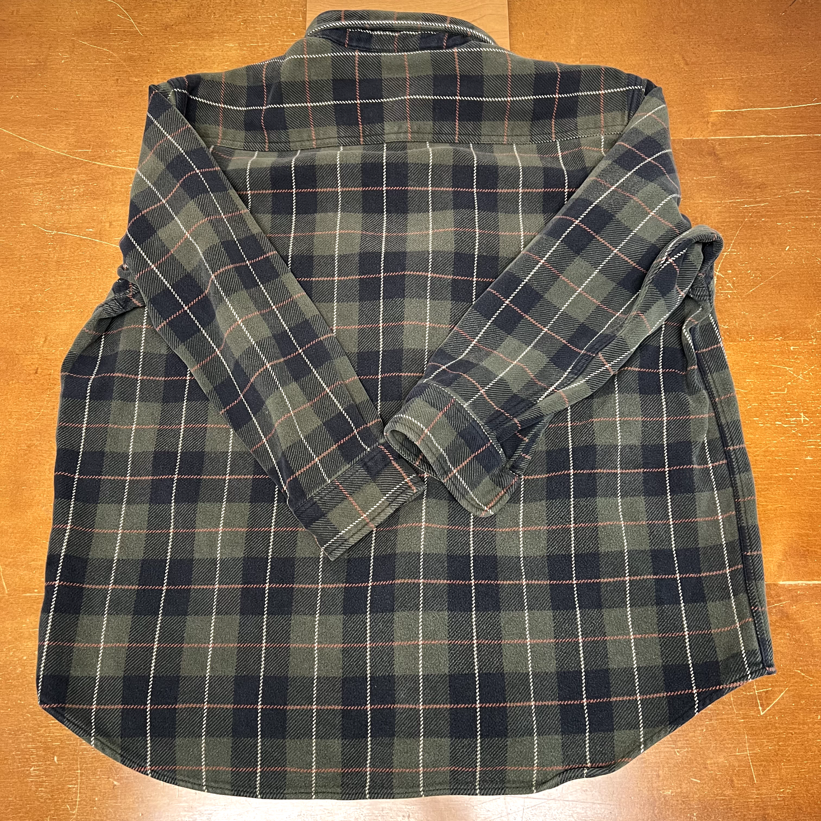 Vintage St Johns Bay Shirt Mens 2XL Green Plaid Button Up Long Sleeve Flannel