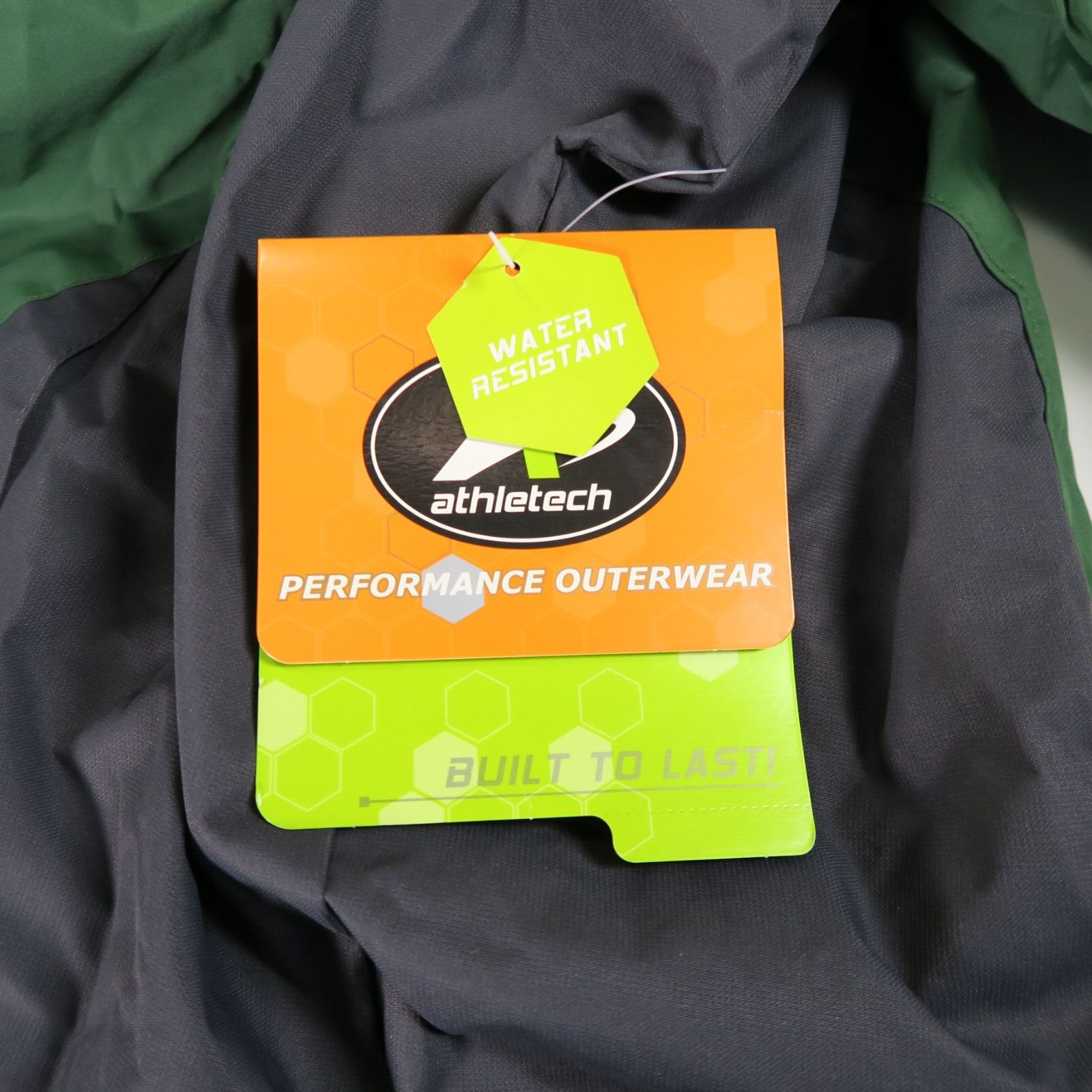athletech Outerwear Hooded Fleece Lined Green Gray Winter Jacket Coat Men's 3X
