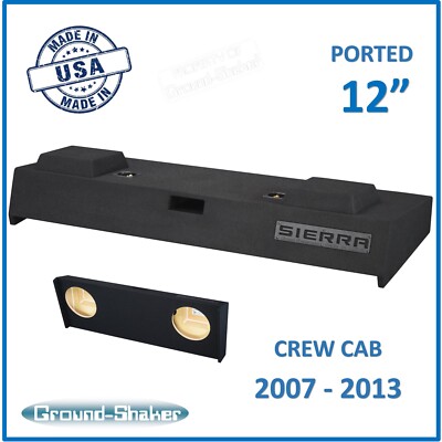 Gmc Sierra Crew Cab 2007-2013 12'' Dual Ported Vented Sub Box Subwoofer Enclosure