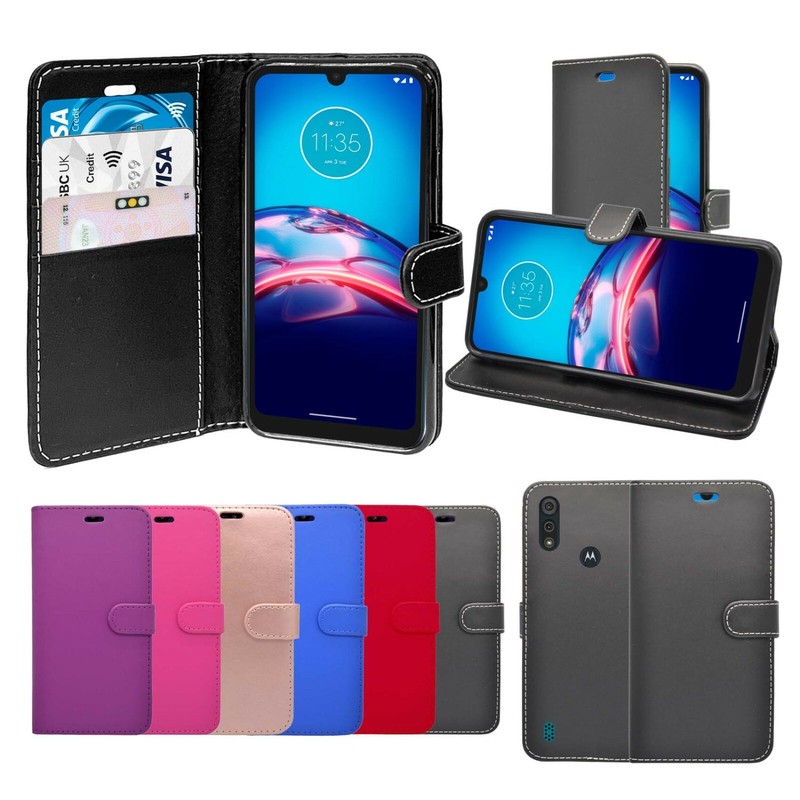 Pour Motorola E6s ÃTui Portefeuille Flip Stand En Cuir Pu Carte Pochette