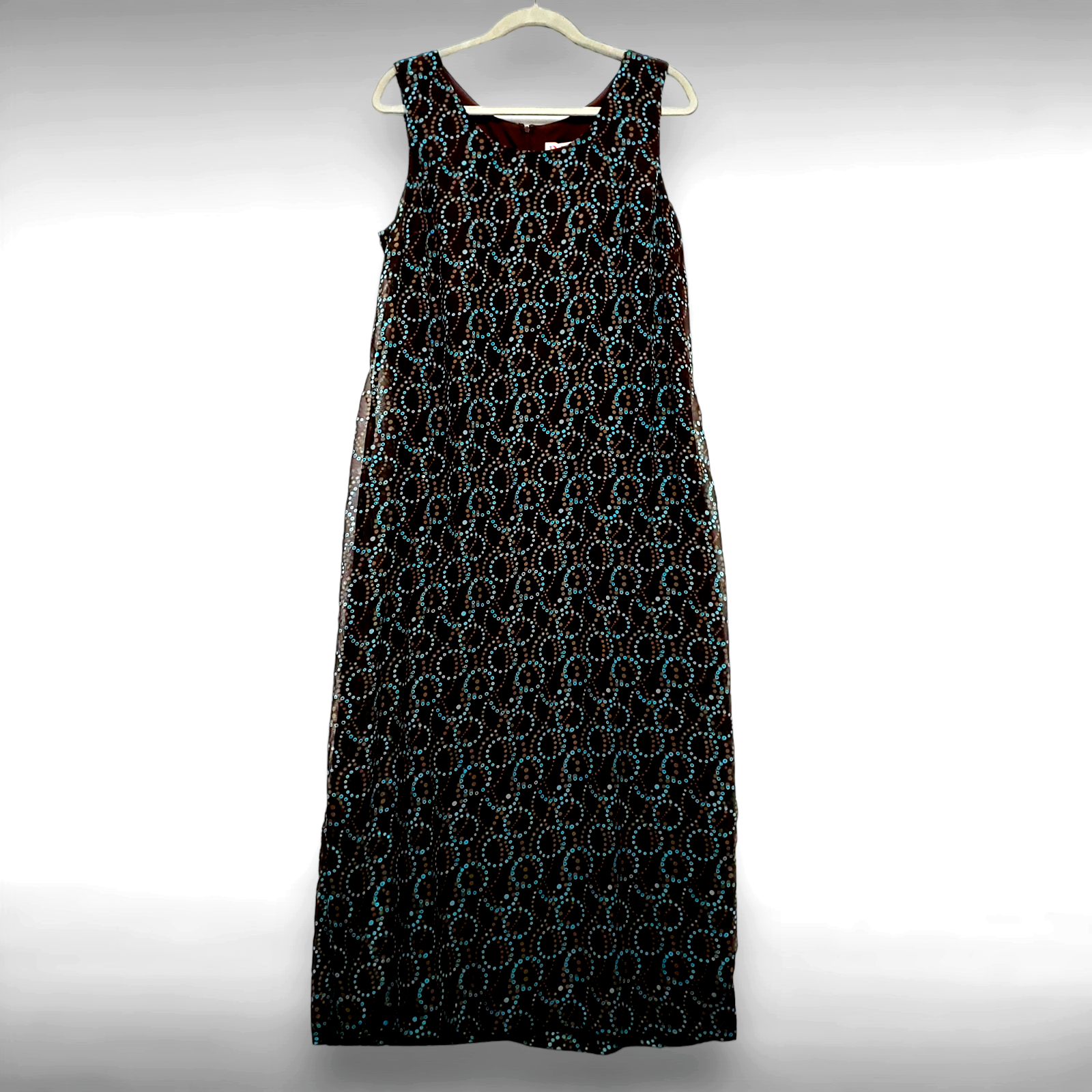 Vintage R&K Originals Dress Womens 16 Sheath Sleeveless Back Zip Lined Retro 90s