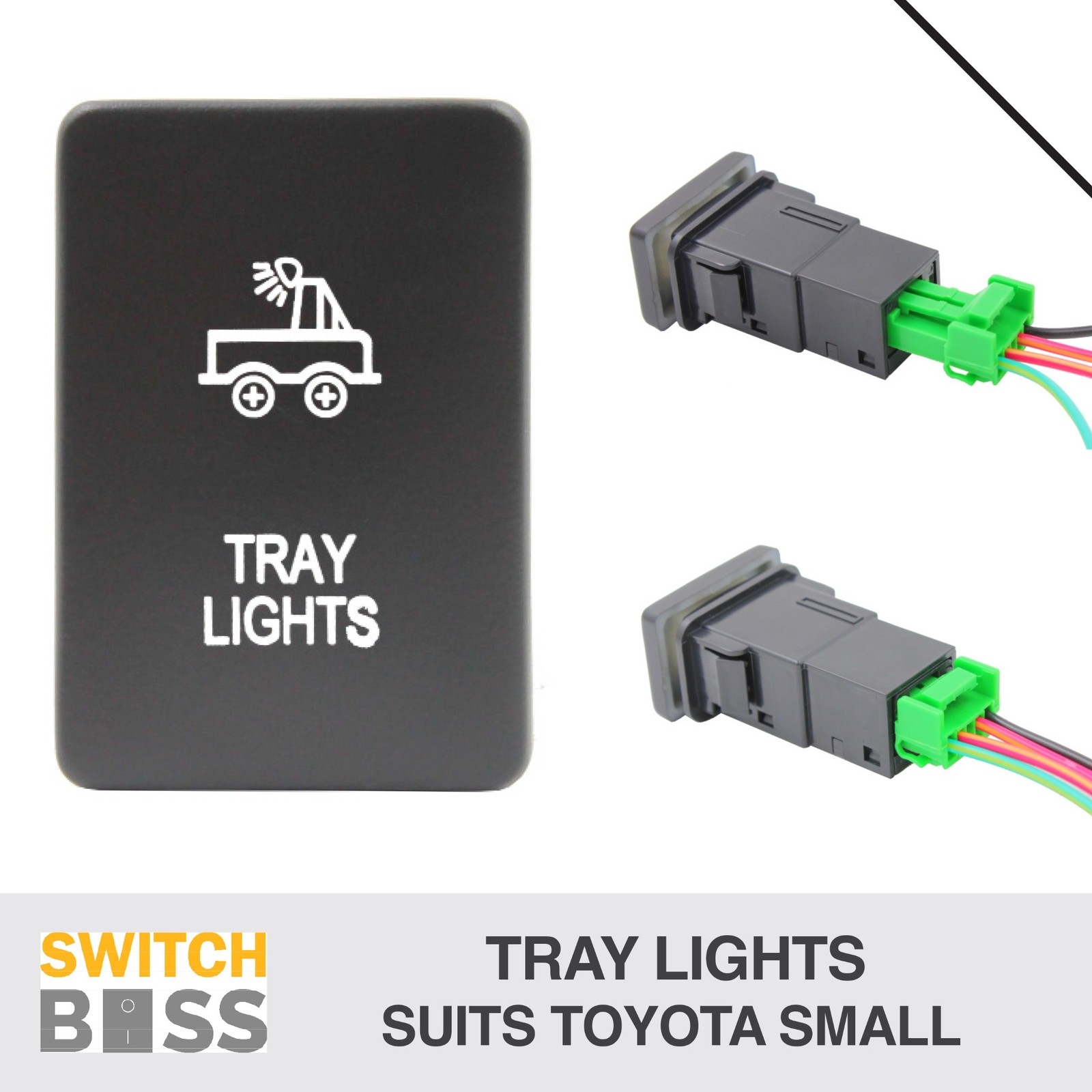 TRAY LIGHTS White LED Push Switch Suit SMALL Toyota Landcruiser Prado Hilux