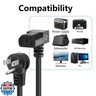 CERRXIAN 3.9FT 18AWG NEMA 5-15P to Down Angle IEC 320 C13 Computer Power Cord,10A/250V, 3 Prong AC Power Cord Cable for TV, Computer, Printer, Radio, Monitor, Laptop and More
