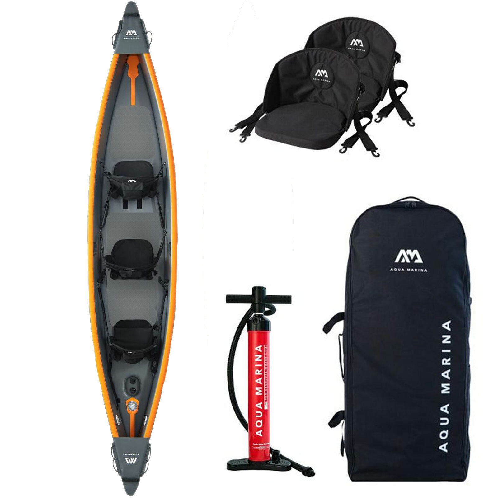 Aqua Marina Inflatable Tomahawk AIR-C Kayak Kajak Tourenkajak Kanu Boot 3er SET