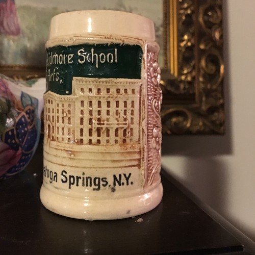 Antique Skidmore School of Arts Miniature Beer Stein Sarasota Springs NY Tankard