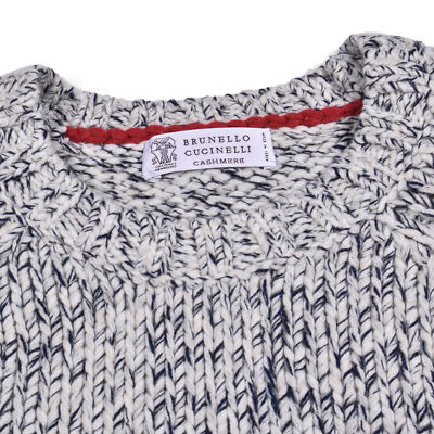 Pre-owned Brunello Cucinelli Men's Heavy Knit Cashmere Crew Neck Sweater/pullover In Gray