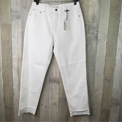 EVIDNT Los Angeles Size 29 Orsay Slim Asymmetrical Raw Cut Hem White Denim Jeans