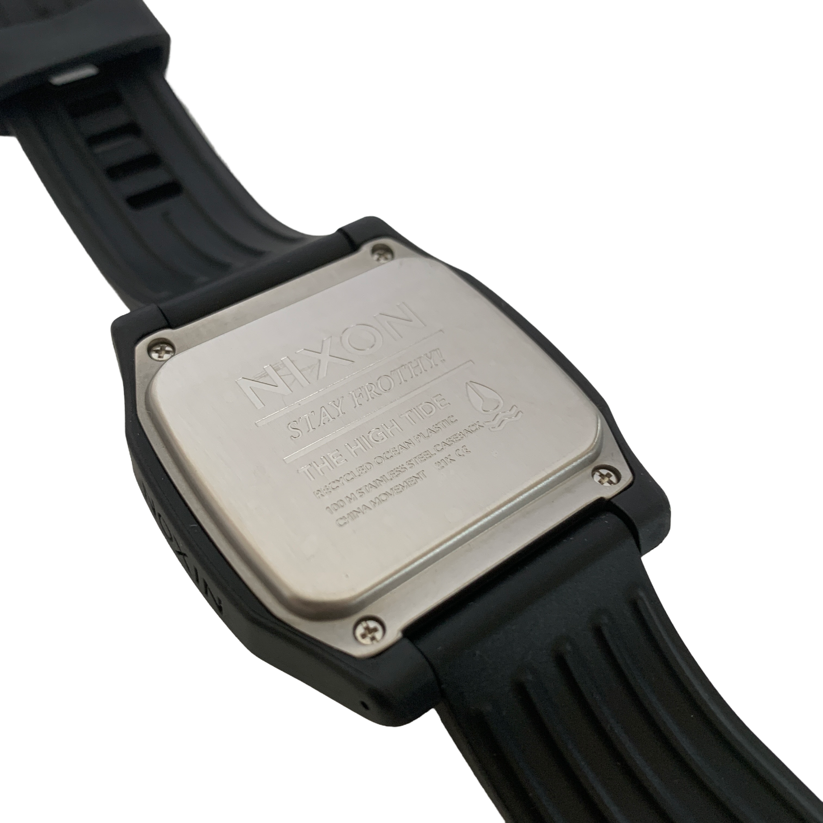 Pre-owned Nixon High Tide Men's Digital Surfing Watch Quartz Silver Resin Silicone Band