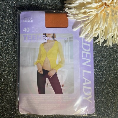 COLLANT GOLDENLADY  ARANCIONE 40 denari VITA BASSA microfibra Panty Strumpfhosen