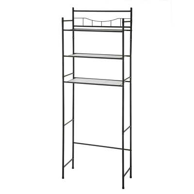Mainstays 3-Shelf Bathroom Over the Toilet Space Saver w/Liner Matte Black