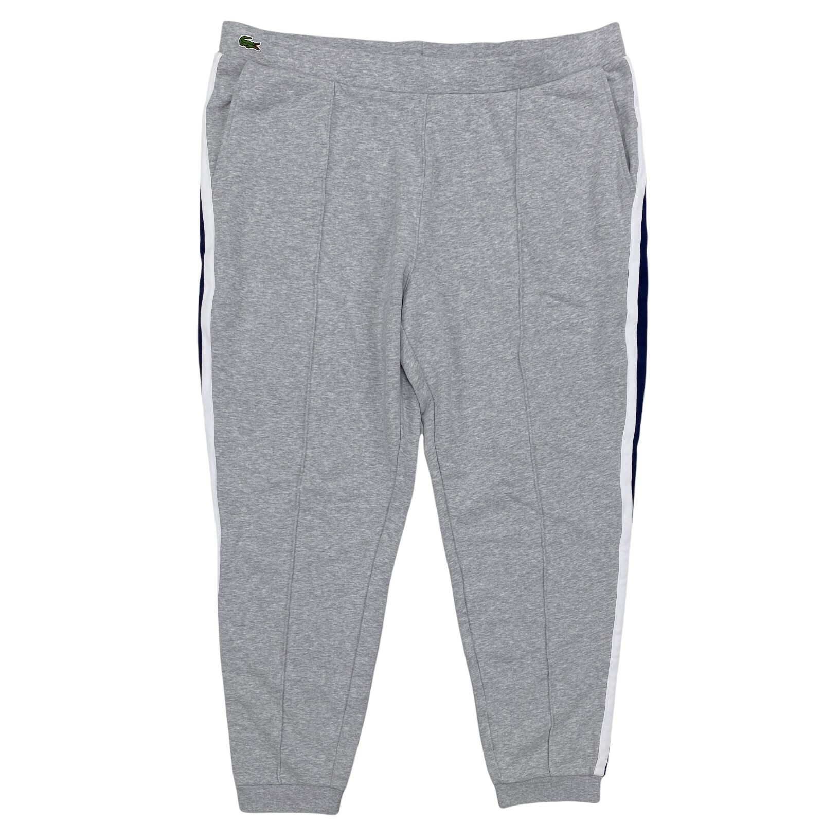 

Lacoste Striped Accent Fleece Sweatpants Серый Белый Синий XH4338-CCA (Размер 3XL), Lacoste XH4338-CCA