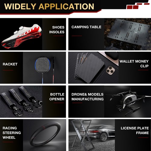 100% Carbon Fiber Board Laminate Carbon Fiber Sheet Plate  0.5-6 MM Thickness