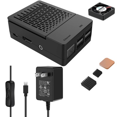 [5V 3A 15W] Raspberry Pi 3 Case, Pi 3 b+ Case, Raspberry Pi 3 Power Supply