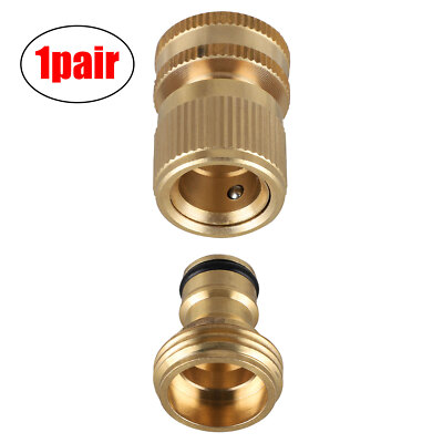 3/4'' Garden Hose Quick Connector Water Solid Brass Female Male Connect Set