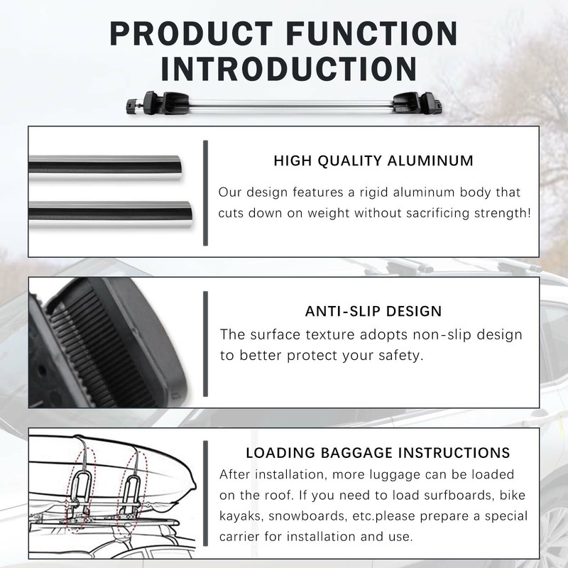 For For VW Golf Wagon 2002-2019 Roof Rack Cross Bars Luggage Carrier Silver Alu