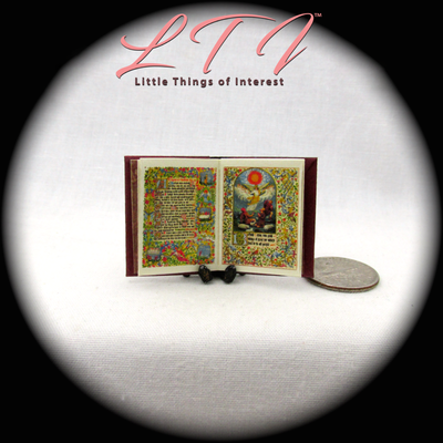 ILLUMINATED CHRISTMAS STORY 1:12 Scale Miniature Readable Illustrated Book