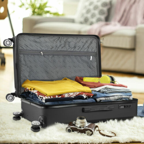 Hardside Carry On Spinner Suitcase Luggage Spinner Wheels Black TSA Lock 24 inch
