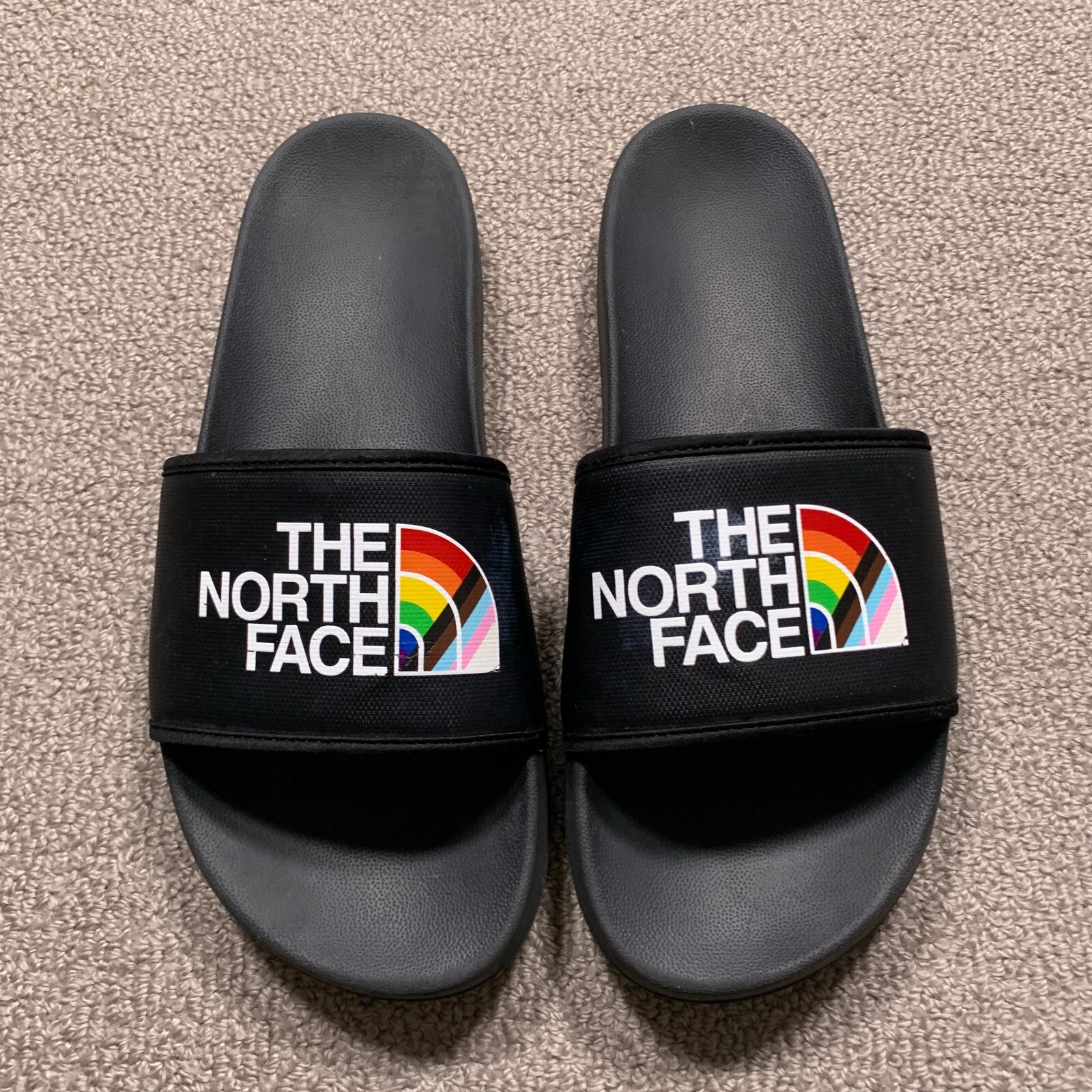 The North Face Slides Men 12 Black Camp lll Pride Rainbow