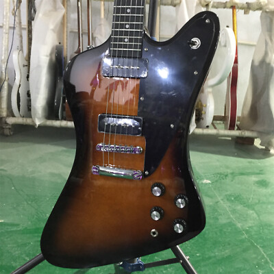 Sunburst Body Electric Guitar 6 String 2P90 Pickups Chrome Part HPL Fretboard