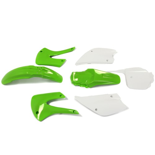 Restyled Plastic Body Kit For Kawasaki KX85 KX100 2001-2013 Green & White Colors