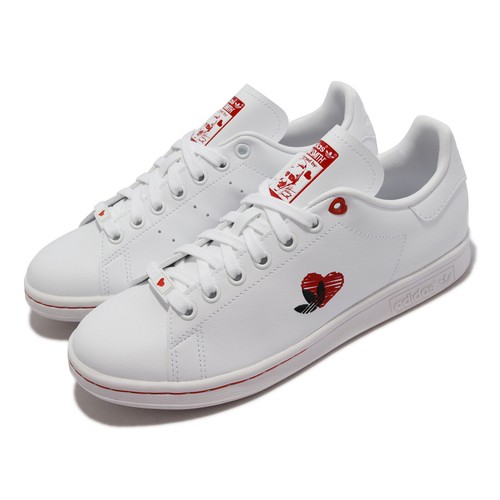 

adidas Originals Stan Smith White Scarlet Red Heart Мужчины Унисекс Повседневная GW4418, Белый, Stan Smith