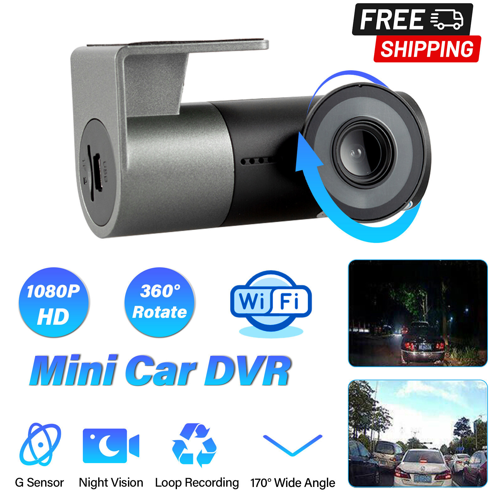Dash Cam Pro WiFi Camera Car Recorder DVR HD 1080P Night Vision Hidden Camcorder