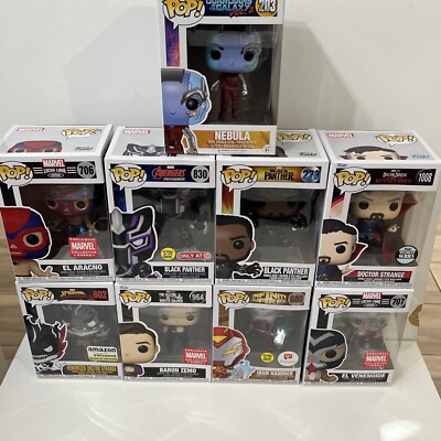 Marvel Funko Pop Lot Of 9 Dr Strange Black Panther Gamora + More