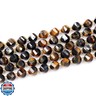 Malahill Wholesale Natural Stone Beads for DIY Jewelry Making Sold per Bag 5 Strands and one roll Cord Inside Faceted S Shape Dark Tiger's Eye 10mm