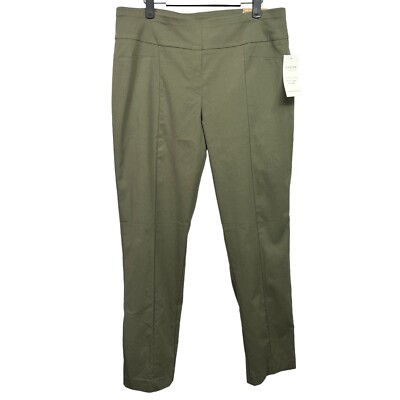 Cooper & Ella Stretch Dress Pull On Pants Slim Leg Women's Size 14 Green NWT