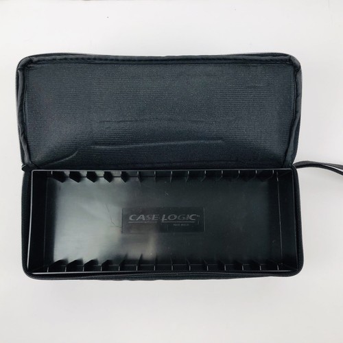 Case Logic 15 Cassette Tape Storage Carry Bag Nylon Black Full Zip Case