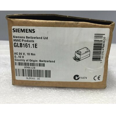 ONE NEW SIEMENS Damper actuator GLB161.1E 24V 10NM one year warranty