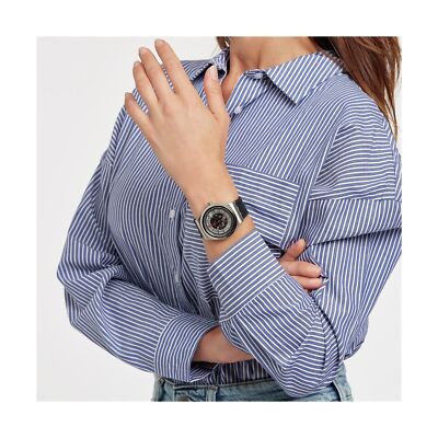 Pre-owned Swatch Sistem Through Again Unisex Watch (model: Yis431)