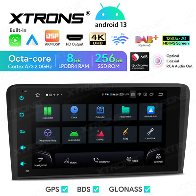 For Audi A3 S3 8P RS3 Car Play Stereo GPS Android 13 8+256GB 8-Core 4K
