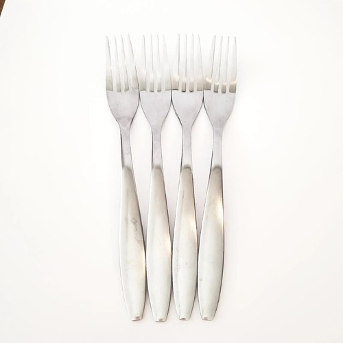Project 62 Curved Satin Dinner Forks Set of 4 Stainless Steel Flatware