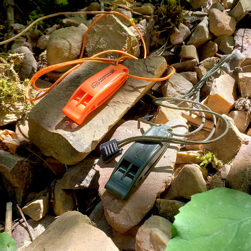 Safety Whistle for Camping, Hiking, Boating, Kayak, Clip-On with Lanyard, 2-pack