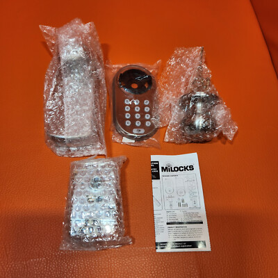 MiLocks TKK-02SN Electronic Keypad Door Knob Keyed Or Keyless Lock Satin Nickle