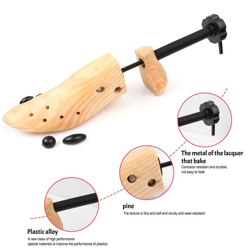 New One Pair 2-way Wooden Adjustable Shoe Stretcher for Men Women Size 9-13
