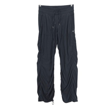 LULULEMON Dance Studio Pants Cinch Cuff Full Length UNLINED Black Size 6