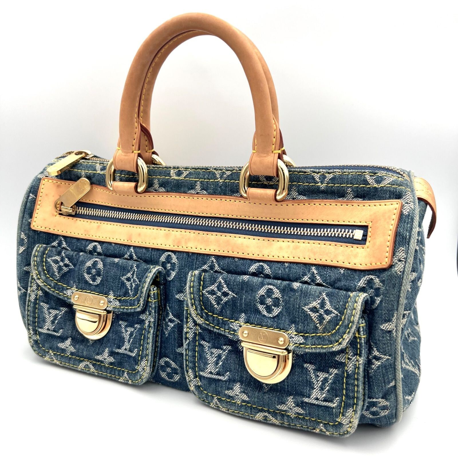 ルイヴィトン LOUIS VUITTON M95019 Monogram Denim Neo Speedy Hand bag Used
