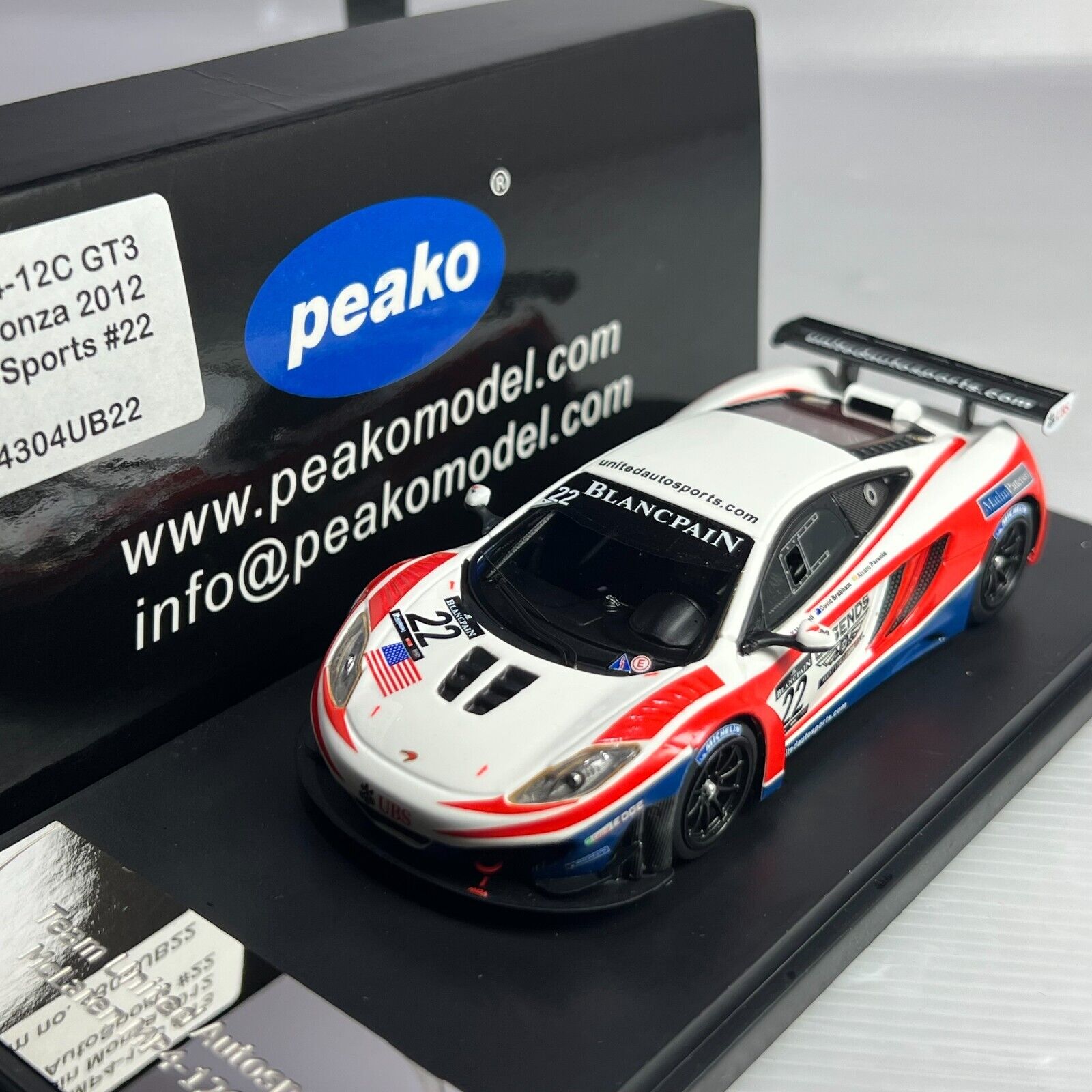 割引発見 Mclaren Peako 1/43 MP4-12C United 2012 Monza Blancpain GT3 レーシングカー