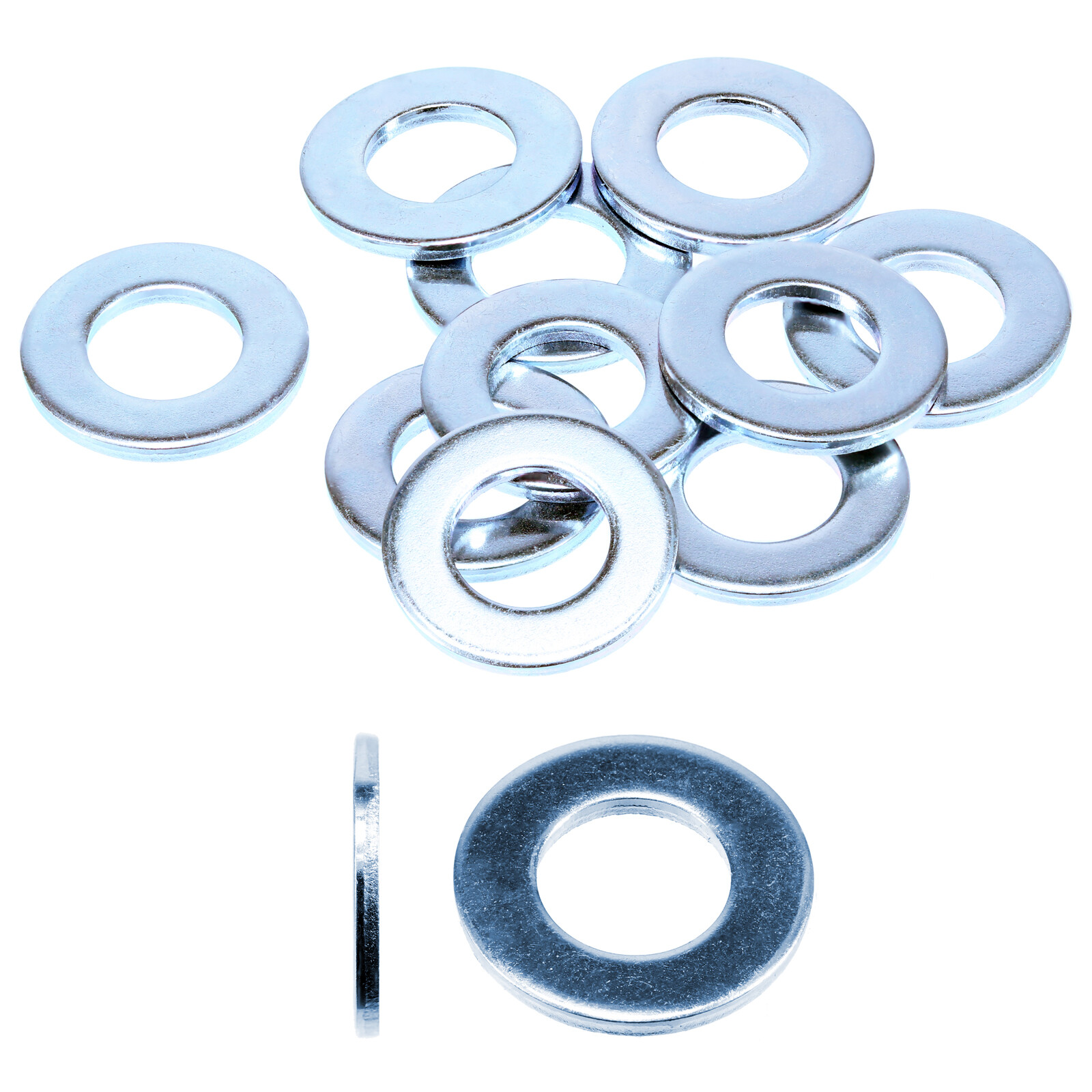 Unterlegscheiben verzinkt DIN 125 Form A Beilagscheiben U-Scheibe VZ ä. ISO 7089