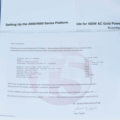 F5 Networks F5-BIG-LTM-4200V Local Traffic Manager 4200v 16GB MEM Max SSL COMP