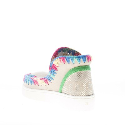 MOU MOU DAMEN SCHUHE BEIGE (CHALK) SUEDE SUMMER ESKIMO SNEAKER STIEFELETTEN