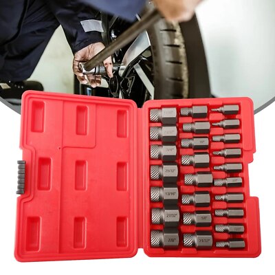 25pcs Multi-Spline Screw Extractor Set Hex Head Bit Socket Wrench Bolt Tool Kit